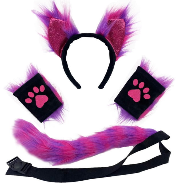 Diadema con orejas de gato y cola, conjunto de disfraz perfecto para fiestas de cosplay y accesorios para juegos de rol de gatos