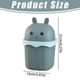 thumbnail image 2 of Cute Mini Desk Trash Can With Lid Small Waste Basket For Bedroom Office Bathroom Multi Functional Garbage Container Home Decor, 2 of 6