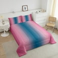 thumbnail image 3 of Pink and Blue Comforter Set Full ,Rainbow Ombre Bedding Set Aesthetic Room Decor for Women Men,Gradient Colorful Comforter Sets Abstract Quilt Bed Set 3Pcs, 3 of 5