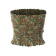thumbnail image 4 of MixMatchy Women's Strapless Ruffled Edge Printed Smocking Crop Top, 4 of 7