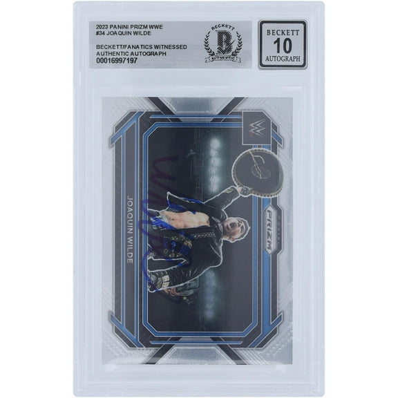 Joaquin Wilde WWE Autographed 2023 Panini Prizm #34 Beckett Fanatics Witnessed Authenticated 10 Card - Fanatics Authentic Certified