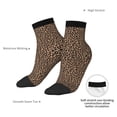 thumbnail image 6 of Rateoe Brown Leopard Pattern Quarter Crew Socks,Toe Seamed Ankle Socks,Cotton Cushioned Breathable Athletic Crew Sports Socks, 6 of 7