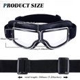 thumbnail image 4 of Gafas de motocicleta de 2 piezas estilo piloto Vintage Cruiser Scooter gafas ATV antiarañazos a prueba de polvo a prueba de viento, 4 of 5