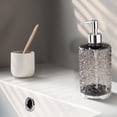 thumbnail image 5 of Round Wave Design Hand Soap Dispenser Bottle, Stylish Refillable Lotion Pump Container for Bathroom and Kitchen, Decorative Hand Wash Bottle for Modern Home Sink Station and Vanity Use, 420ml, Gray, 5 of 7