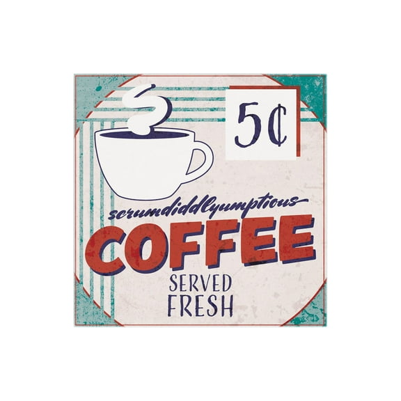 Coffee Served Fresh White Coffee Cup 12 x 12 Wood Wall Sign Plaque