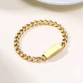 thumbnail image 5 of 6mm Silver/Gold Plating Jewelry Men's 316L Stainless Steel Chain Bracelet 18cm, 5 of 6