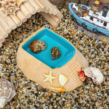 ACDANC Hermit Crab Water Tank, Hermit Crab Cage Accessories with Climbing Ramp, Hermit Crab Aquarium Salt Water Pool for Small or Medium Hermit Crab Habitat Home