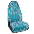 thumbnail image 2 of POLERO Teal Geometric Triangle Car Towel Seat Cover, Non Slip Waterproof Plush Microfiber Cover, Washable for Cars Vans and Drivers, 2 of 7