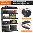 thumbnail image 7 of Garage Shelving, Heavy Duty Garage Shelving 48" L x 18" W x 72" H, 2500lbs Load Bearing Storage Shelves Adjustable, Durable Metal Storage Shelves, Easy Assemble for Garage, Basement, 7 of 7
