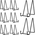 thumbnail image 1 of Juego de 6 soportes para platos para exhibición, soportes de exhibición, soporte de caballete de hierro de metal de 6 ", soporte para bandeja, caballete de exhibición o arte de mesa (negro), 1 of 5
