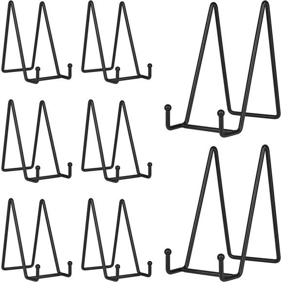 Set Of 6 Plate Holders For Display, Display Stands, 6" Metal Iron Easel Stand Plate Holder For Tray Stand/Easel Display/Table Art (Black)