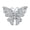 Clear, variant on Bling Jewelry Womens Large Crystal Filigree Statement Butterfly Brooch Pin Silver