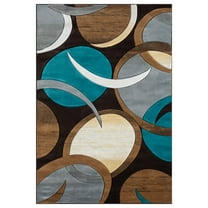 Premium Hand Carved Abstract Modern Rug Contemporary Colorful Thick Carpet Design 1062 (6'6"x9'2",Mocha)