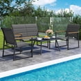 thumbnail image 1 of Costway 4 PCS Patio Furniture Set with Padded Fabric Seat & Wood-Plastic Armrests Table, 1 of 9