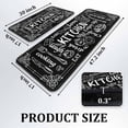 thumbnail image 4 of Black Kitchen Rugs and Mats Non-Slip, Washable, Absorbent Stain Resistant,Durable and Easy to Clean for Kitchen, Laundry, Living Room, Bedroom, Bathroom, Front Door,17"x47"+17"x30", 4 of 6