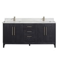 thumbnail image 2 of Gara 72" Double Bath Vanity in Fir Wood Black with White Grain Composite Stone, 2 of 16