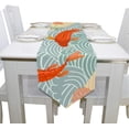 thumbnail image 4 of ColourLife Table Runner Carp Swimming Over The River Washable Table Cloth Runner for Holiday Home Wedding Table Top Decoration 13x70 Inches, 4 of 5