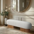 thumbnail image 2 of Meridian Furniture Robertson Cream Boucle Fabric Bench, 2 of 17