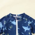 thumbnail image 5 of Rggeeun Baby Boys Swimsuit Set 1Pc Cute Animal Pattern Short Sleeve Crew Neck Front Zipper Elastic Above Knee for Summer Pool Party Lovely Swim Wear,Blue,0-6 Months, 5 of 7