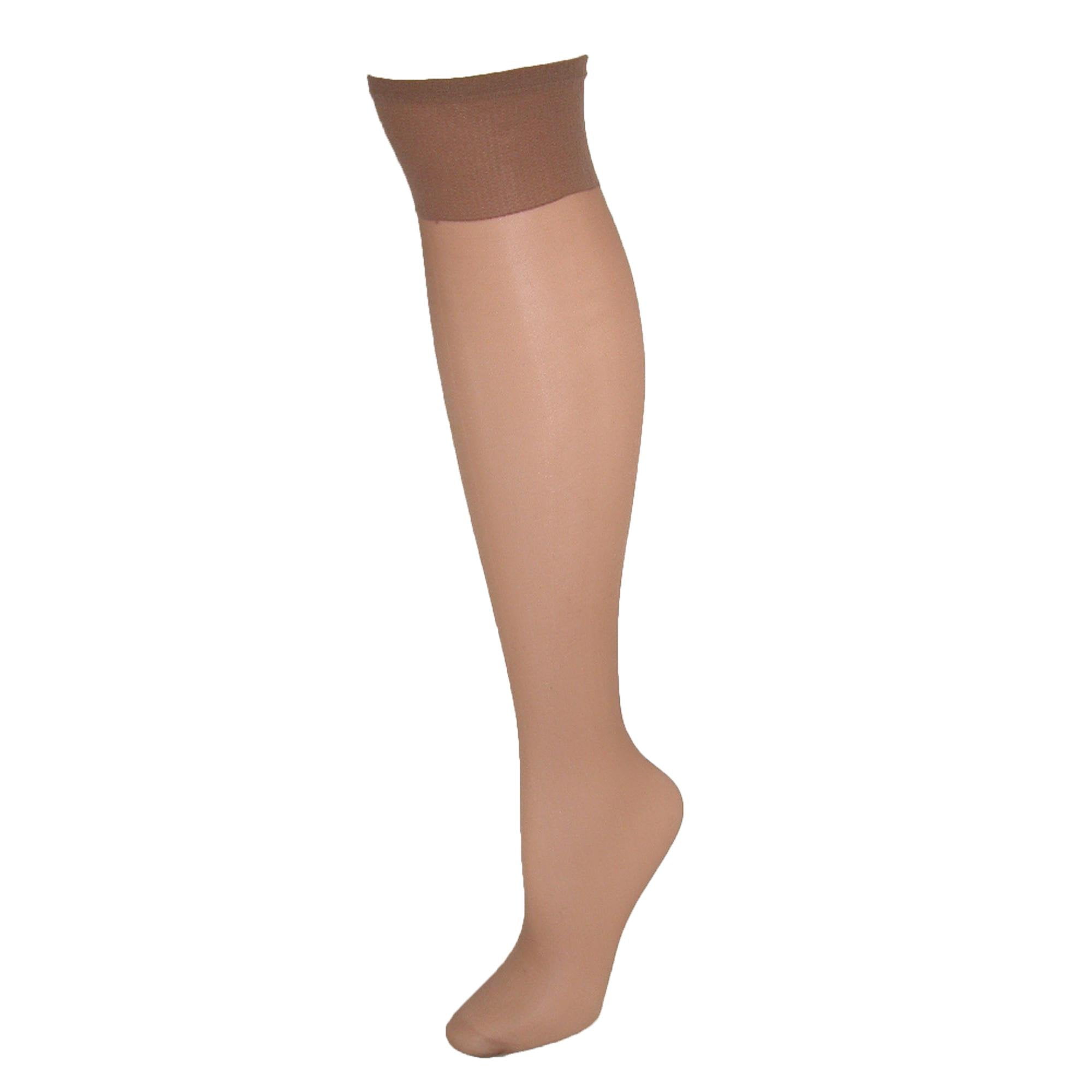 Women's Plus Size Nylon Sheer Knee High Socks (Pack of 4), Size one
