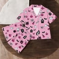 thumbnail image 4 of Odeerbi Teen Boys Girls Halloween Pajamas Notched Lapel Short Sleeve Shirt Shorts Pajama Sets, 4 of 7