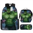 thumbnail image 1 of Mochila con estampado de dibujos animados de Hulk, bolso bandolera, estuche para lápices, juego de 3 piezas, mochila escolar para estudiantes, juego de papelería, 1 of 5
