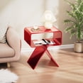 thumbnail image 5 of solaround Acrylic Nightstand Side Table Modern Design Clear Home Decor Display End Table for Living Room (Red), 5 of 8