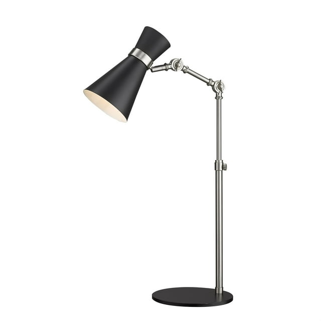 Z-Lite 1 Cadre de Lampe de Table Léger Fini Noir Mat + Nickel Brossé