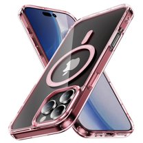 Decase Magnetic Case for iPhone 16 Pro Max,Compatible with Mag-safe,Military-Grade Protection,Slim Stylish Non-Yellowing Shockproof Case for iPhone 16 Pro Max,Clear Anti-Scratch Back Cover,Pink
