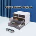 thumbnail image 4 of 4 Drawers Stackable Storage Box Desktop Organizer Container For Office Bedroom, 4 of 11