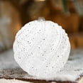 thumbnail image 5 of White Christmas Tree Ornaments 8cm - 2PC Glitter Snowball Decor with Bead Accents, Shatterproof Plastic Hanging Pendants for Holiday Decorating, 5 of 6
