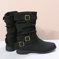 thumbnail image 6 of Women's Mid-Calf Boots Winter Fashion Leather Buckle Comfortable On Footwear for Everyday Wear, 6 of 9
