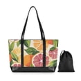 thumbnail image 7 of FORMRS Canvas Laptop Tote Bag for Women with 15.6" Computer Compartments Shoulder Handbag, Citrus Leaves, 7 of 7