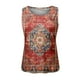 thumbnail image 3 of Playeras,Blusas y Tops,Ropa para Mujer Verano Tops Camisetas sin mangas con estampado de cuello redondo para mujer, camisetas básicas de ajuste holgado informal de verano, blusa de playa (Red, XXL), 3 of 4