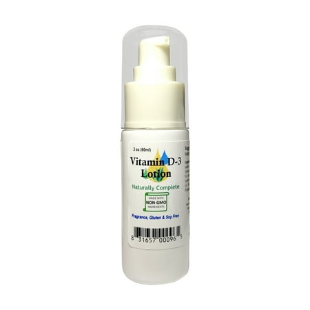 Complete Lotion - Naturally Complete Vitamin D-3 Lotion 2 oz. Pump Bottle | Unscented | Sunshine in a Bottle | Non-GMO Ingredients | Made in USA