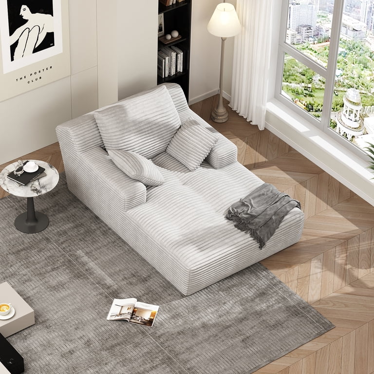 67'' Oversized Chaise Lounge Chair Indoor, Cloud Plush Corduroy