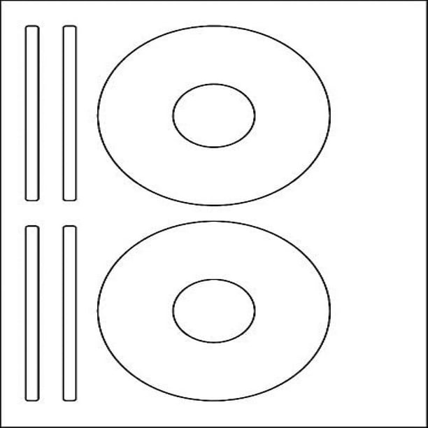 MACO Laser/Ink Jet White CD/DVD Labels, Face and Spine, 2 Face and 4 Spine Per Sheet, 100 Face and 200 Spine Per Box (ML-7565)