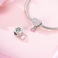 thumbnail image 6 of 925 Sterling Silver "Embrace Mom" Heart Charm - Pink Mother's Day Pendant for Bracelets - DIY Jewelry Gift, 6 of 30