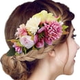 thumbnail image 2 of XASZHN Flower Hair Side Combs Slide Clips Floral Bows Hairpins Set Purple_003 One Size, 2 of 5