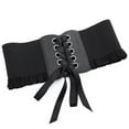 thumbnail image 4 of CBGELRT Womens Belts Punk Lace-up Tied Black Leather Belts for Dresses Coats Blouse Retro Waist Cinch Belt Wide Waistband, Black, 4 of 7