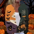 thumbnail image 2 of Halloween Cardigan Sweaters for Women Funny Pumpkin Bat Womens Cardigan Sweaters Open Knit Utton Down Cropped Long Sleeve Fall Trendy Soft Cardigan Outwear Multicolor M, 2 of 8