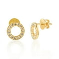 thumbnail image 5 of VRJewels Minimalist Diamond Circle Stud Earrings Gift For Her in 18k Solid Yellow Gold, 5 of 5