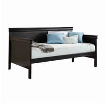 Gothic Grace Daybed - Twin Size Wood Bed Frame with Headboard - Black Bedroom Furniture