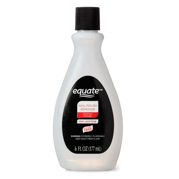 Equate Maximum Strength 100% Acetone Nail Polish Remover, 6 fl oz