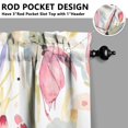 thumbnail image 3 of Vintage Abstract Line Flower Powder Tier Kitchen Curtains for Bathroom Living Rod Pocket Window Drapes 28"x39" 2 Panels Window Treatment Tiers, 3 of 4