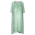 thumbnail image 4 of Elegant Two Piece Set Floral Maxi Dress for Women Casual Loose Round Neck Sleeveless Flowy Dress with Chiffon Cardigan, 4 of 6