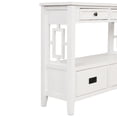 thumbnail image 6 of 36'' Farmhouse Console Table, Pine Wood Entry Sofa Table with 4 Drawers & 1 Storage Shelf,Classic Accent Table Side Table for Entryway Living Room Bedroom Hallway Kitchen(Antique White), 6 of 8