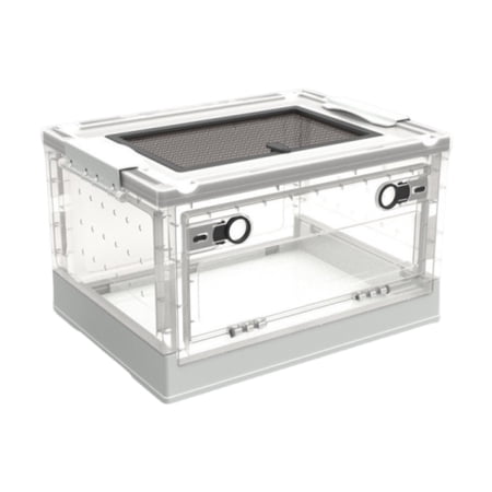 Foldable Reptile Tank Sliding Lid Terrarium Clear PET Material Ideal for Geckos Turtles Desktop Setup