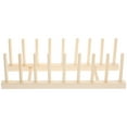 thumbnail image 3 of 1pc Kitchen 8-Slots Dishes Draining Rack Wooden Bowls Plates Storage Container, 3 of 7