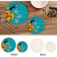 thumbnail image 4 of Ocean Beach Seashell Starfish Sunglasses Flip Flop Blue Wood Summer Pot Holders Trivets, 2 PCS Round Cotton Thread Weave Potholders for Kitchens Hot Pads Table Mats Coasters for Hot Dishes, 4 of 7